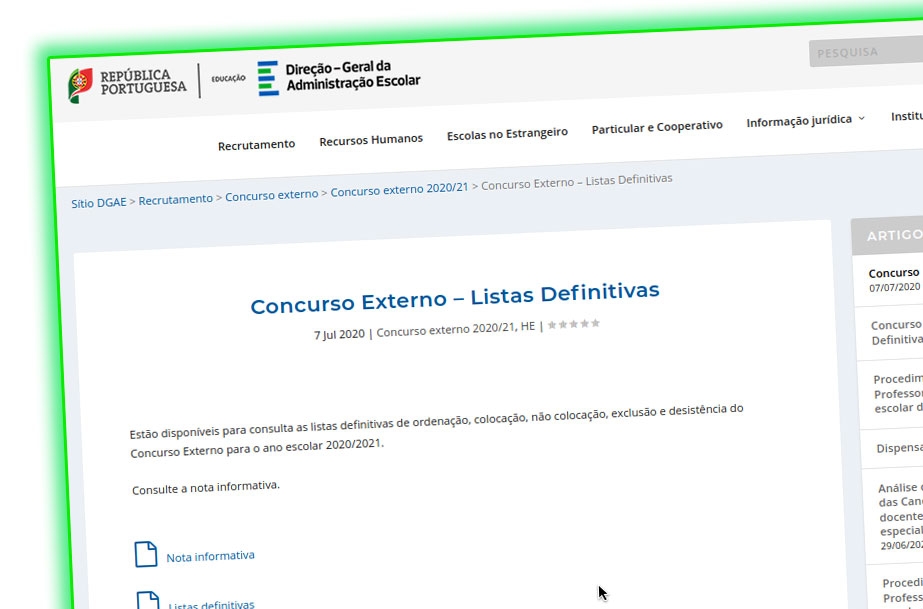 Concurso Externo – Listas Definitivas