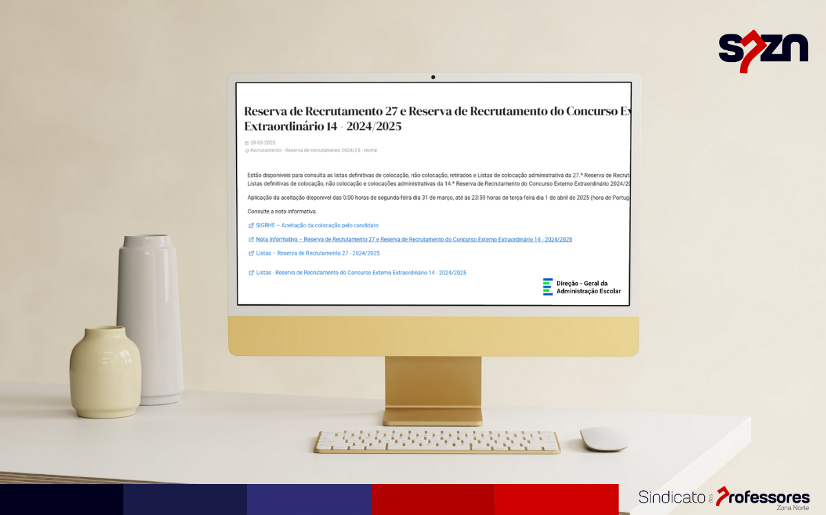 Reserva de Recrutamento 27 e Reserva de Recrutamento do Concurso Externo Extraordinário 14 - 2024/2025