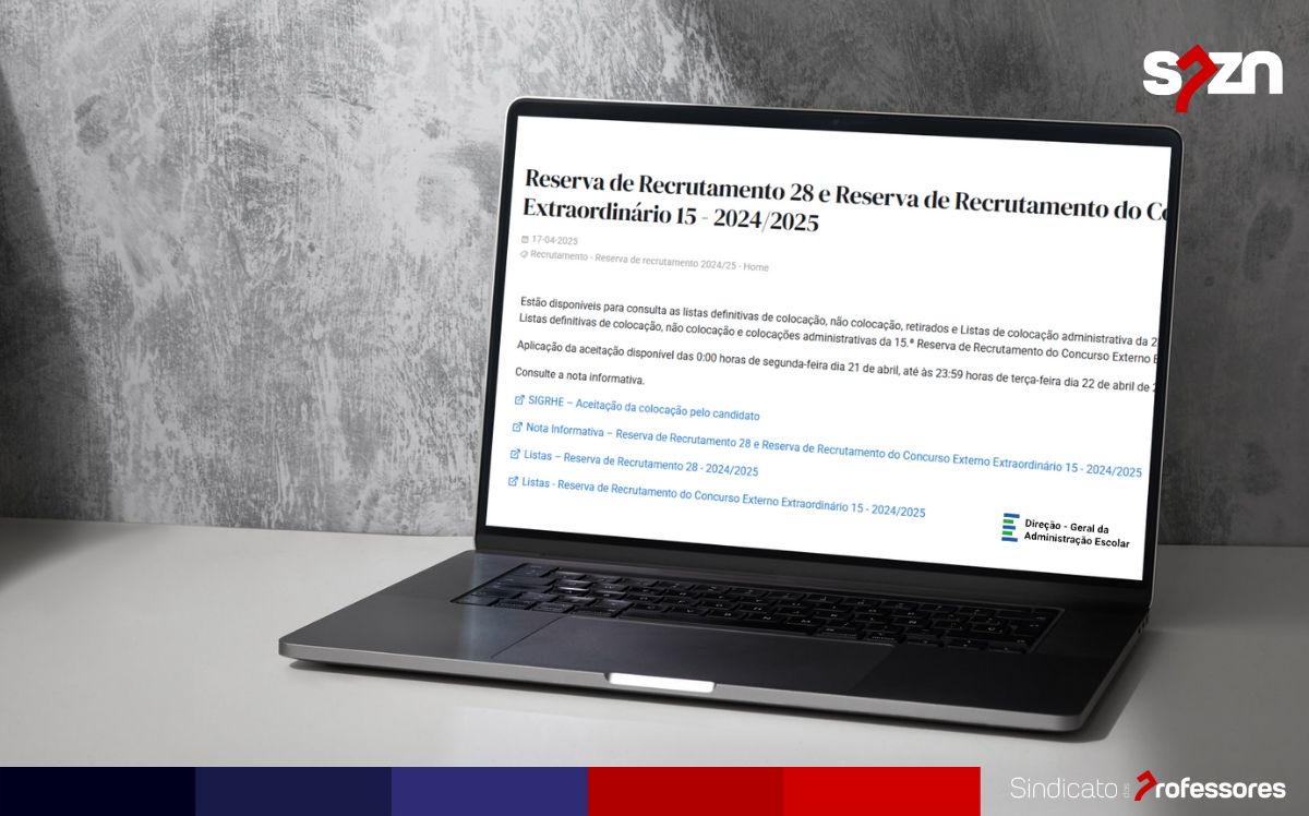 Reserva de Recrutamento 28 e Reserva de Recrutamento do Concurso Externo Extraordinário 15 - 2024/2025