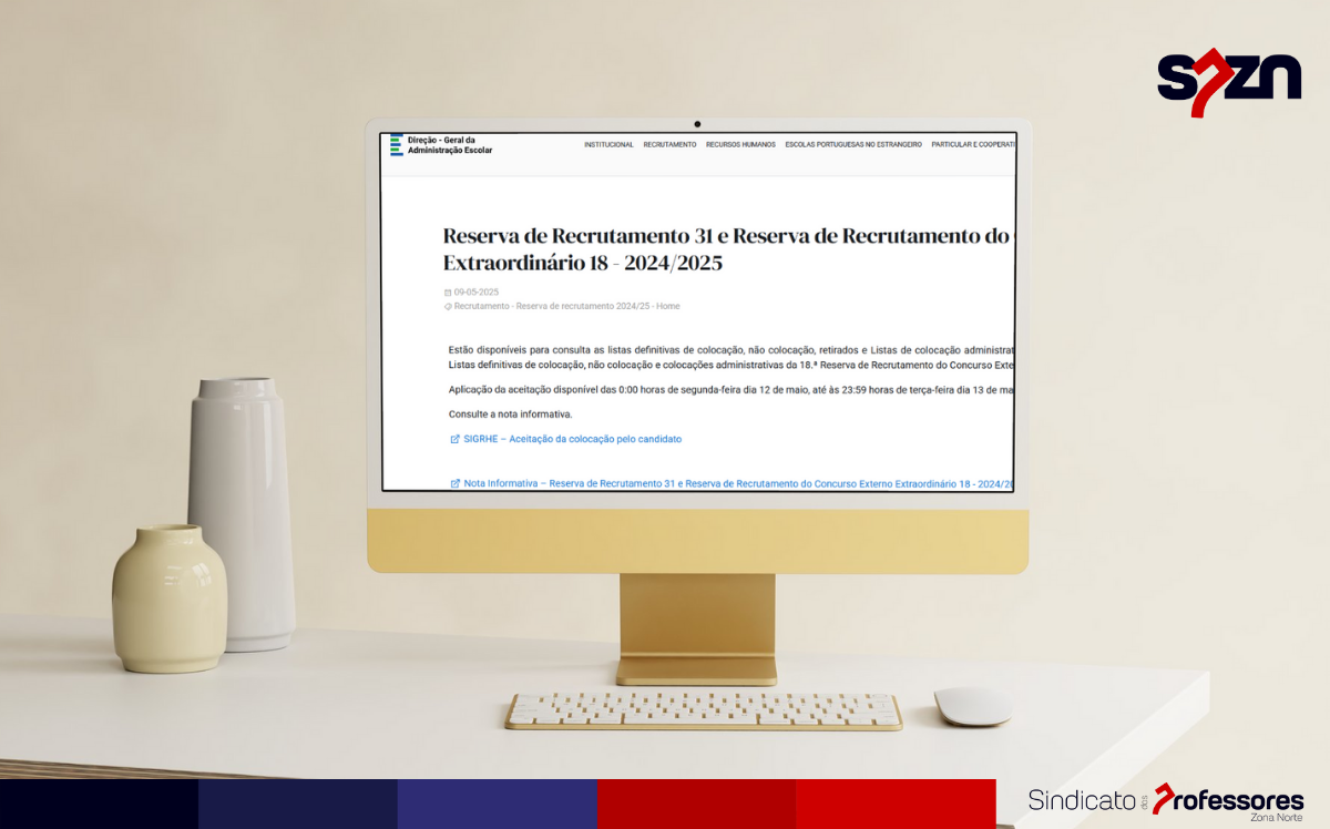 Reserva de Recrutamento 31 e Reserva de Recrutamento do Concurso Externo Extraordinário 18 - 2024/2025