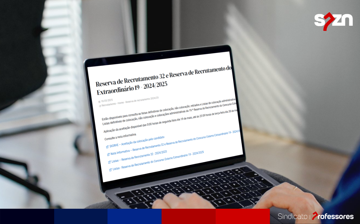 Reserva de Recrutamento 32 e Reserva de Recrutamento do Concurso Externo Extraordinário 19 - 2024/2025
