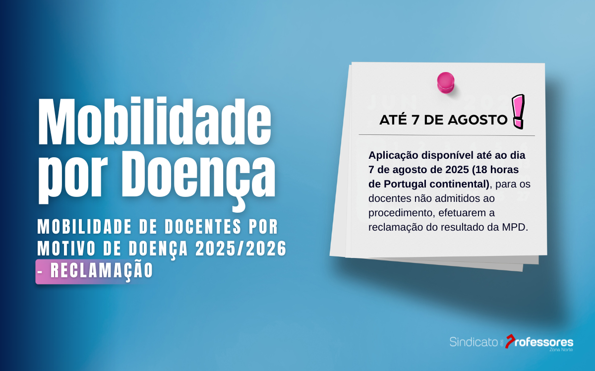 Mobilidade de docentes por motivo de doença 2025/2026 – Reclamação