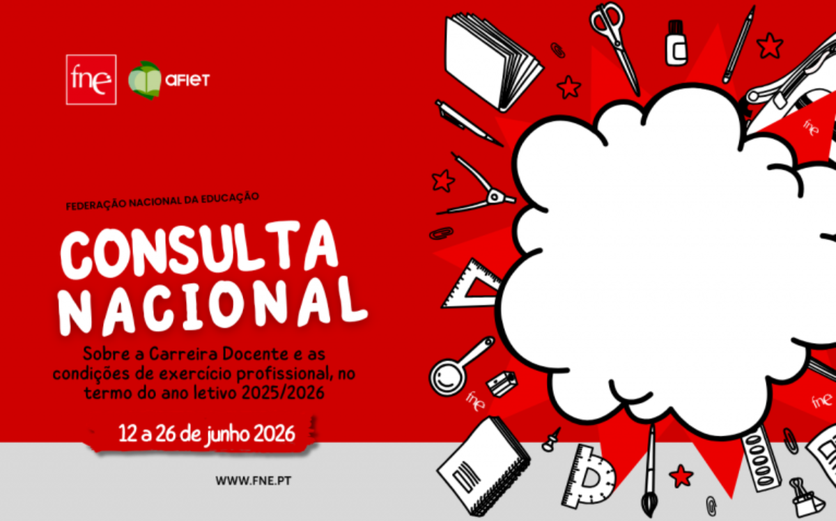 Aberta a Consulta Nacional FNE sobre a carreira docente e as condições de exercício profissional, no termo do ano letivo 2025/2026
