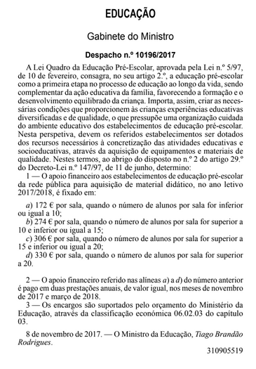 Despacho n.&ordm; 10196/2017